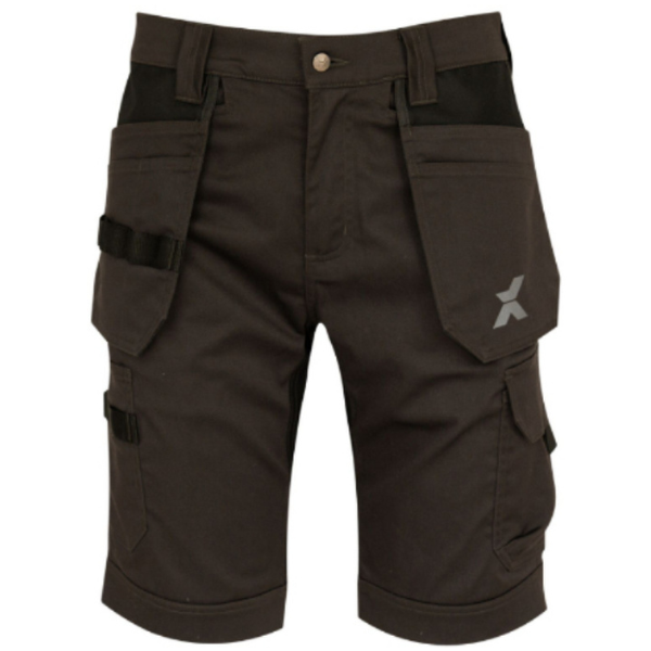 Xpert Pro Stretch+ Holster Pocket Work Shorts Grey/Black